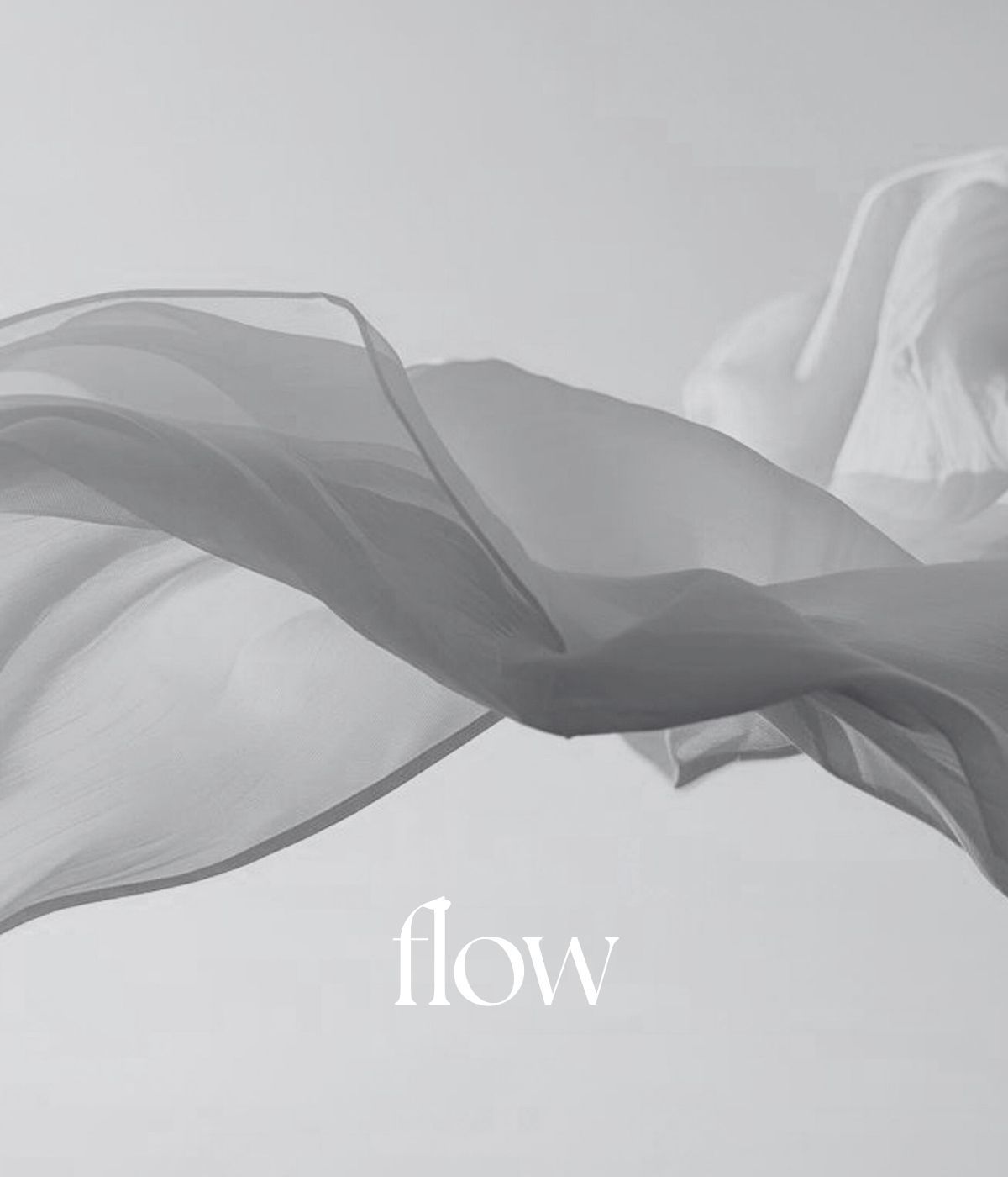 flow – ein fließendes, transparentes Tuch im Wind